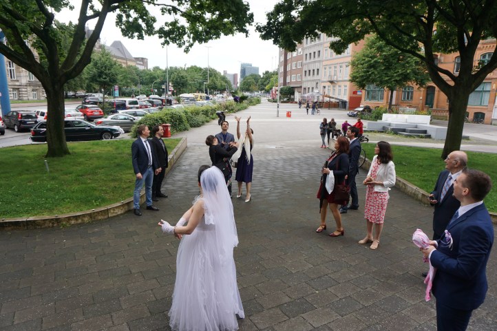 Who is going to catch the bridal bouquet?