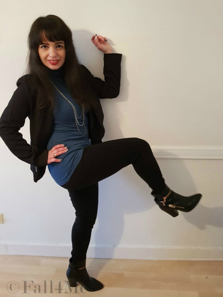 Black suit boots and a turtleneck