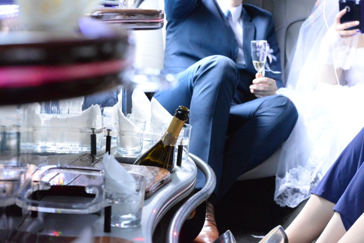 A bar in the limousine