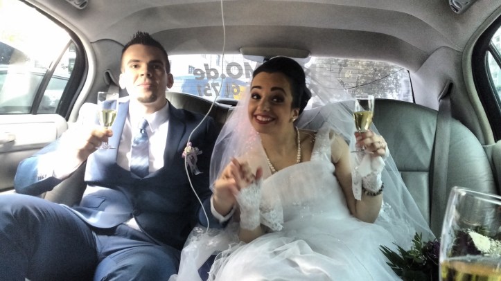 Party in the limousine under music