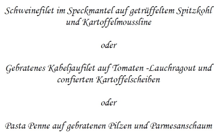 A normal, vegetarian and vegan main dish for a wedding