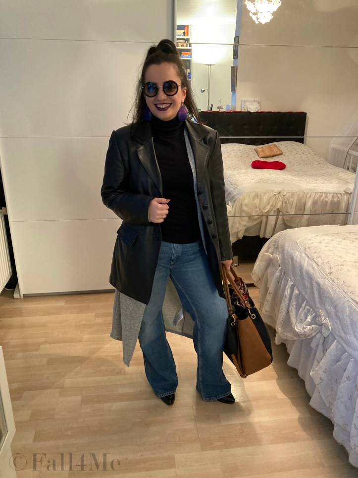 Dressed in all essential elements of the 70s style.