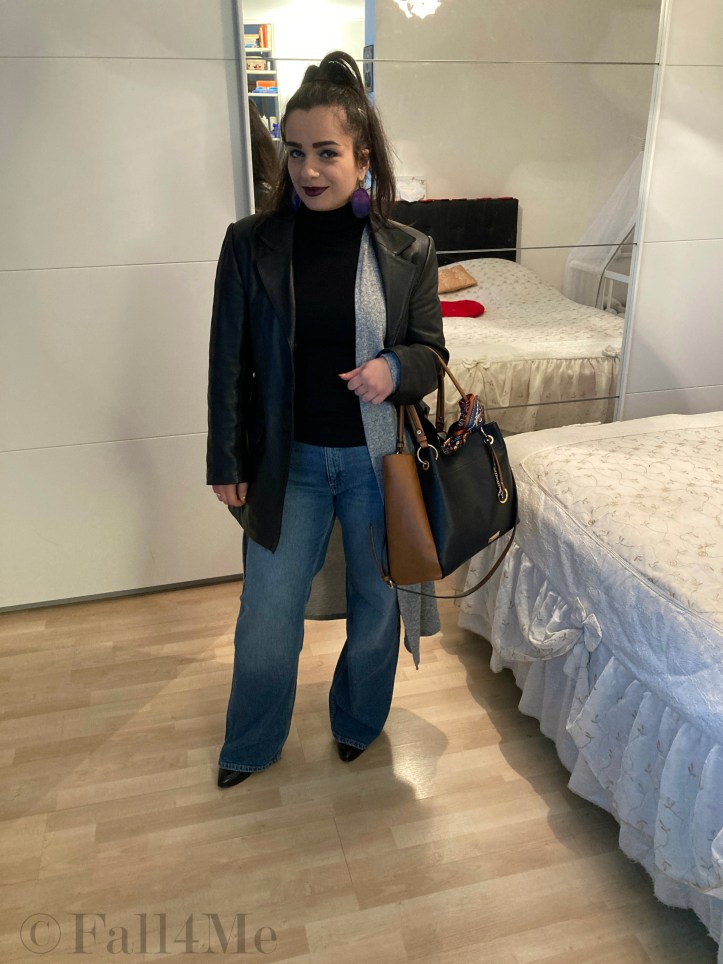 Dressed in all essential elements of the 70s style.