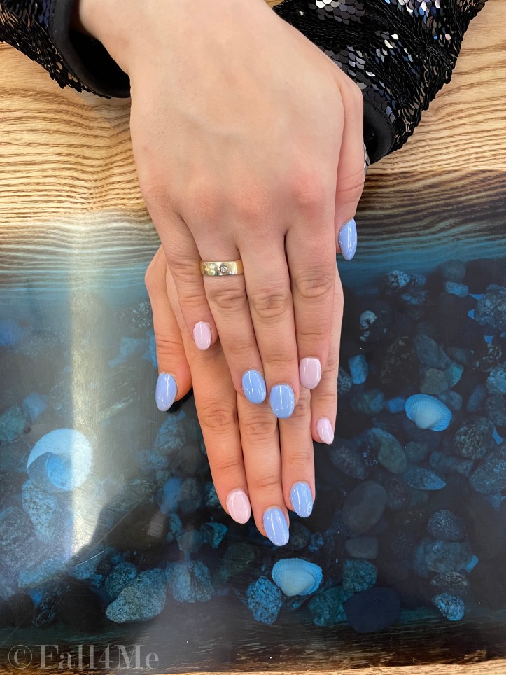 Birthday nail art in pastels.