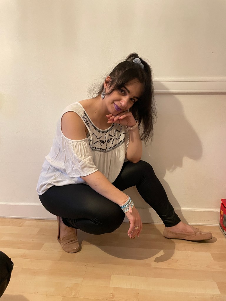 Black and white combined with pastels.