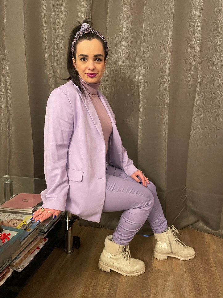 A chic tone in tone 9-to-5 look.