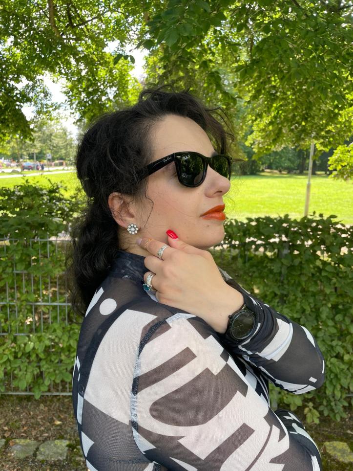 A maxi-dress with two layers styled in the upper eastside chic.