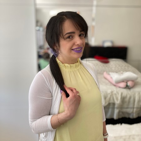 Lilac embracing pastel yellow.