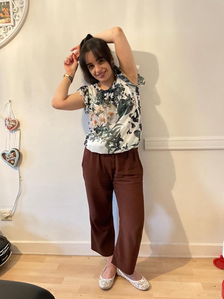 Brown combined with green and floral-plant-prints.