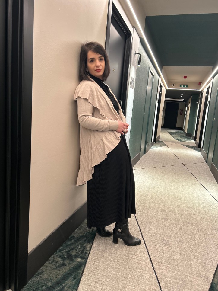 Bohemian romance with maxi styles, calm colors, and ruches.